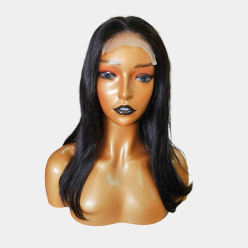 14” Straight Bob Natural Black Lace Wig – 100% Human Hair |