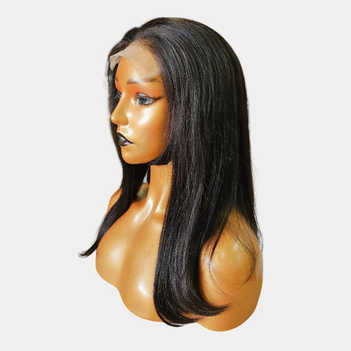 14” Straight Bob Natural Black Lace Wig – 100% Human Hair |
