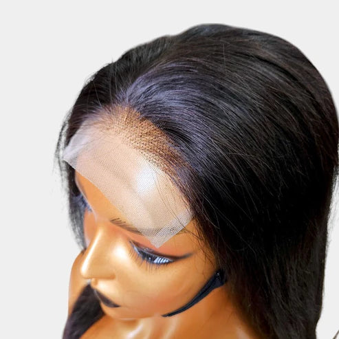 14” Straight Bob Natural Black Lace Wig – 100% Human Hair |